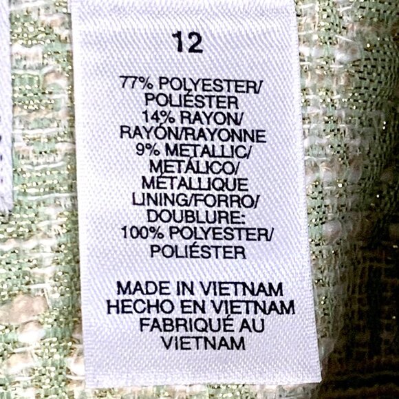 Alfred Dunner Green Metallic Paisley Dressy Blazer Size 12 Wedding Career Travel - Picture 8 of 9